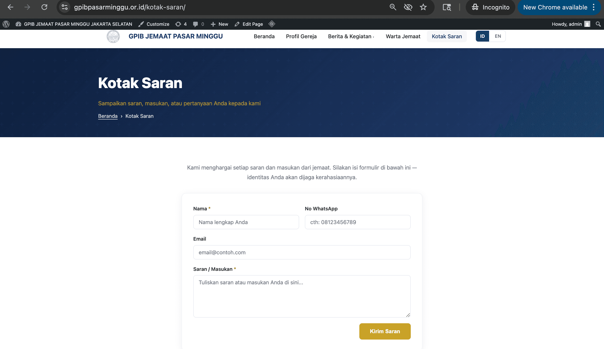 Contoh website dengan member area & sistem informasi buatan SSI - Member Area