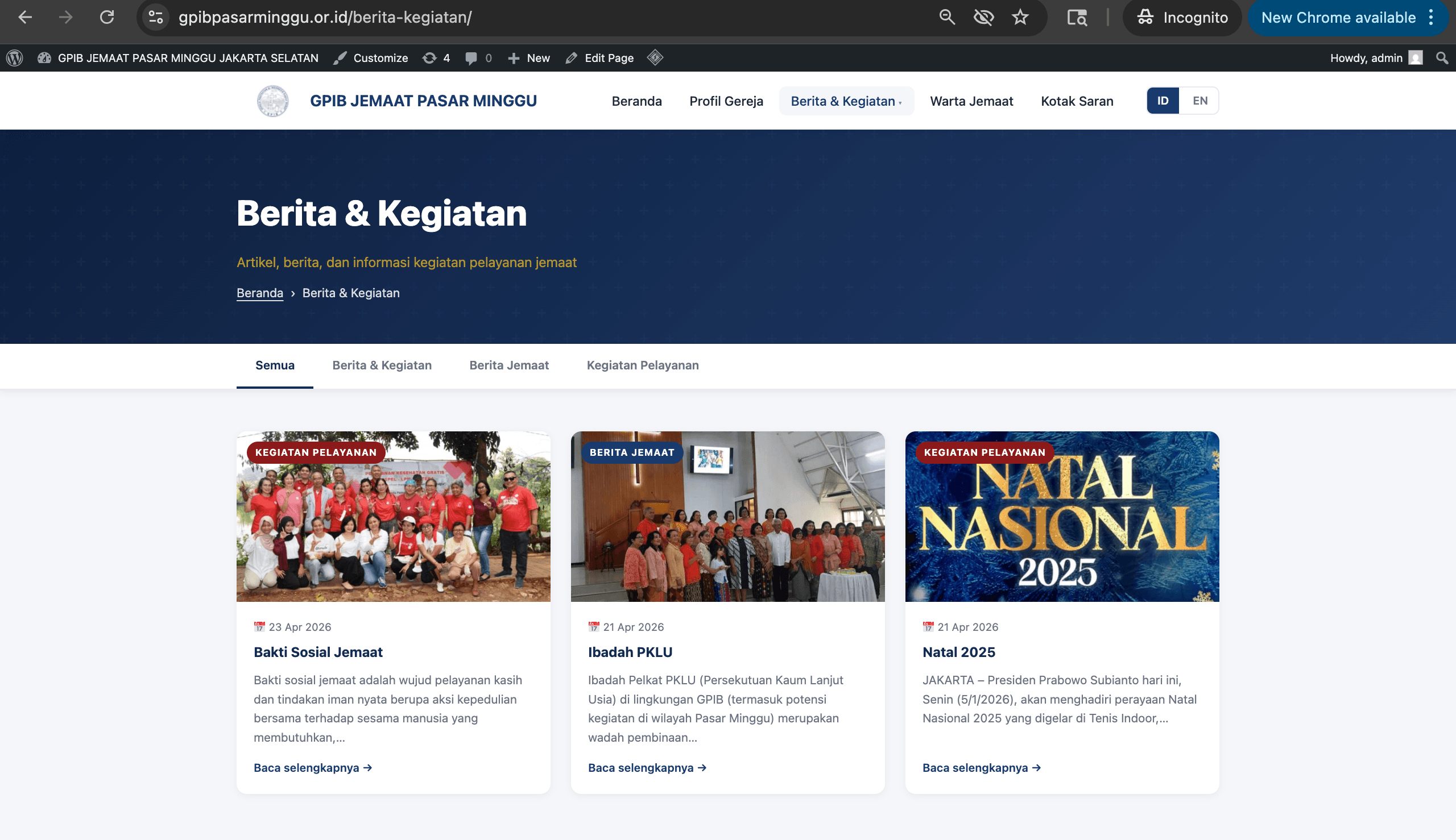 Contoh portal organisasi & komunitas buatan SSI - Portal Komunitas