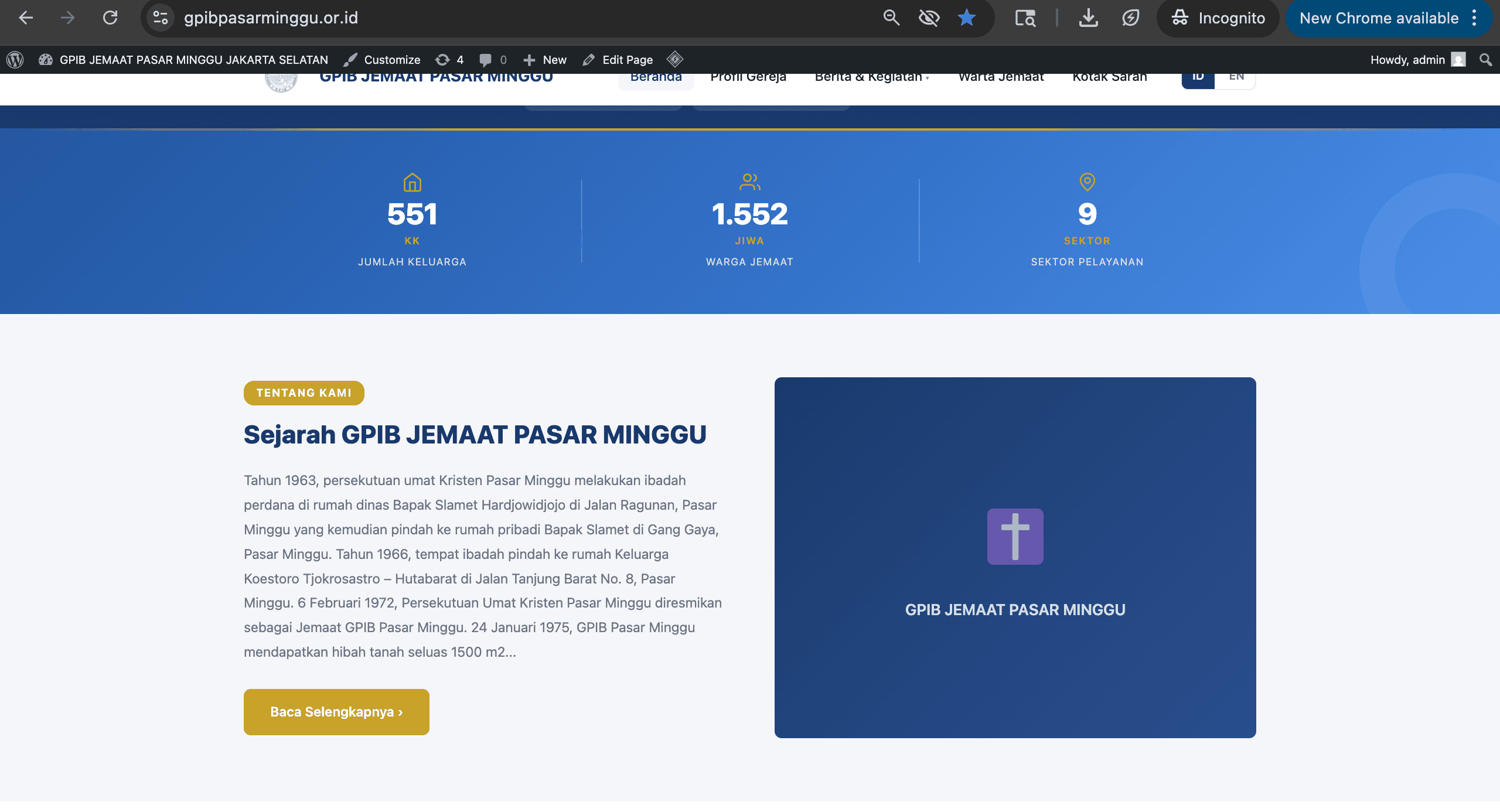 Contoh website dengan member area & sistem informasi buatan SSI - Dashboard Statistik