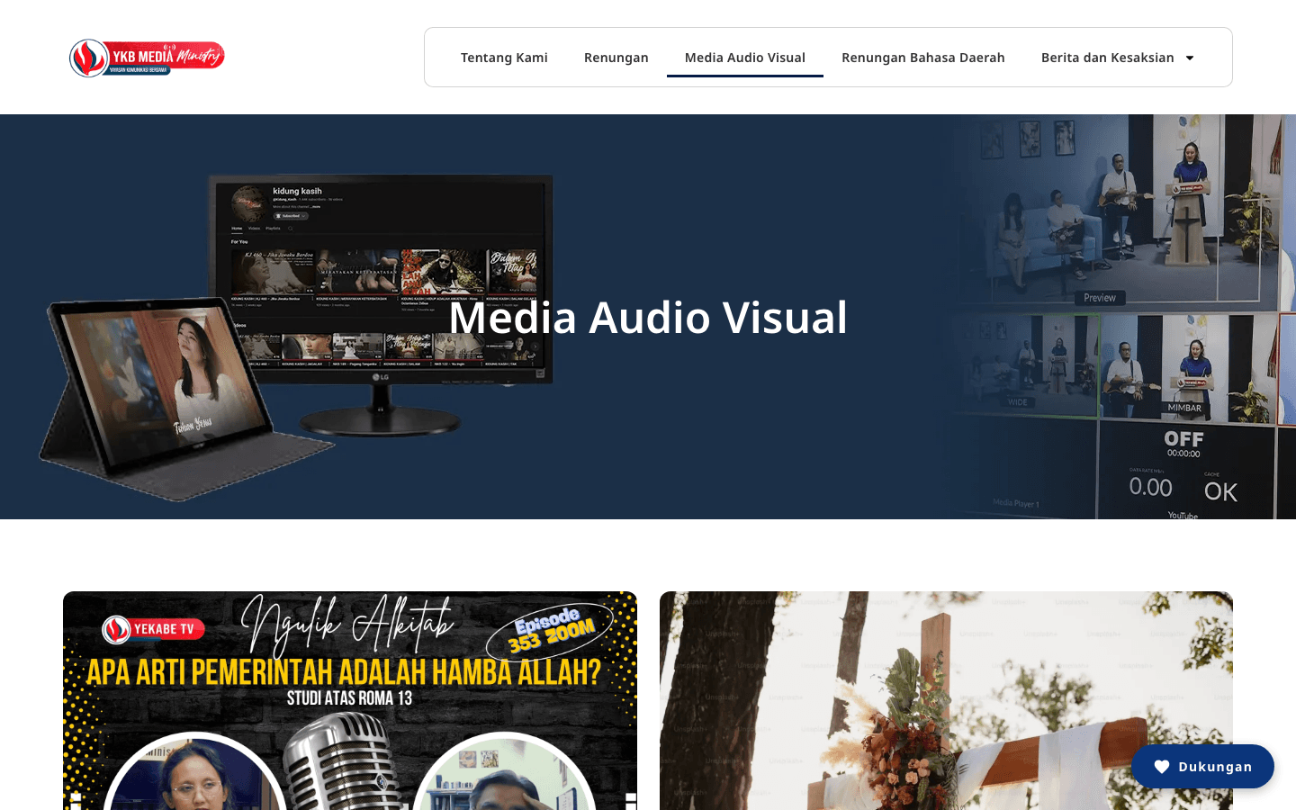 Contoh portal organisasi & komunitas buatan SSI - Media Audio Visual